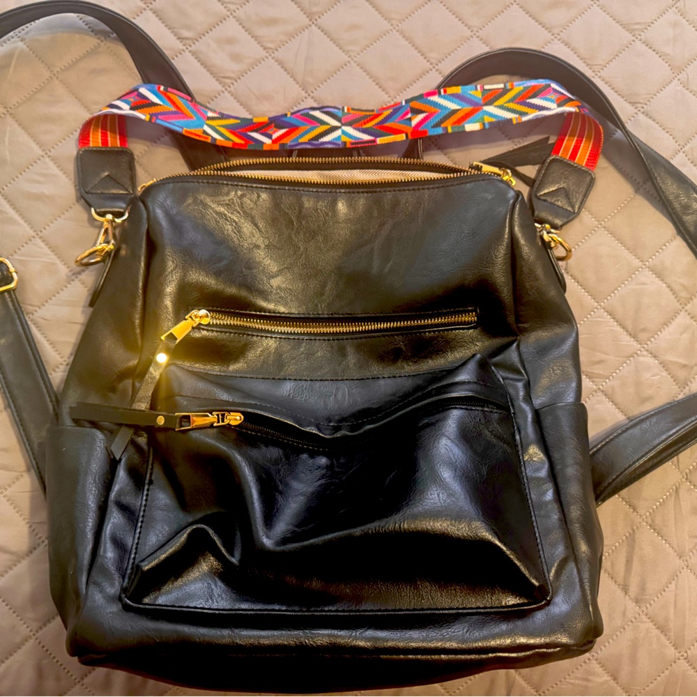 Modern and Chic Brielle  convertible bag with Colorful Strap